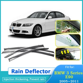 Дефлекторы дождя для BMW 3 серии E90 2005 2006 2007 2008 2009 2010 2011 Оконные козырьки Солнцезащитные Дефлекторы дождя Защитные автомобильные аксессуары