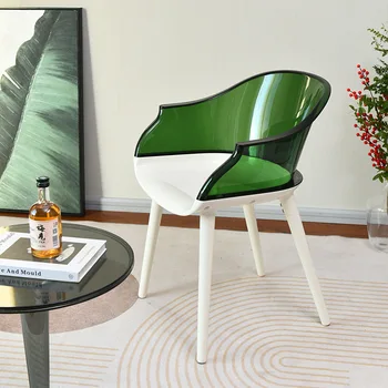 Офисный дизайн, Стулья для зеленой комнаты, Современное Скандинавское Пластиковое кресло для одиночного Геймера, Прозрачное Пластиковое кресло для чтения, Мебель для дома Fauteuil
