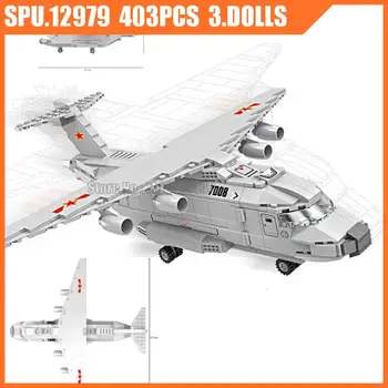 17008 403шт Военно-Воздушный Транспортный Самолет Y20 Конвейерный Самолет 3 Куклы Строительные Блоки Игрушечный Кирпич