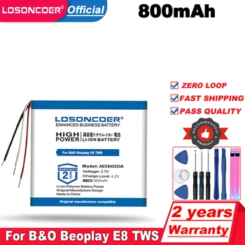 Аккумулятор LOSONCOER 800mAh AEC643333A для гарнитуры B & O Beoplay E8 TWS в наличии на складе