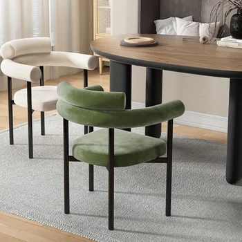 Кресло для отдыха в спальне Обеденные стулья Nordic Balcony Парикмахерские Обеденные стулья Эргономичная Кухонная мебель Silla DX50CY