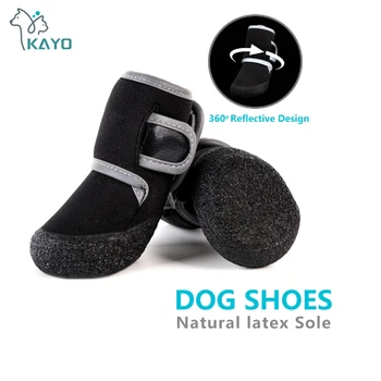 Мягкая обувь для домашних животных, весна-осень, водонепроницаемая обувь для собак на резиновой подошве, ночная отражающая ткань для дайвинга, легкие ботинки для собак для отдыха