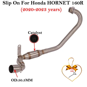 Слипоны для HONDA HORNET 160R 2020 - 2023 Выхлопные системы мотоциклов Передняя труба среднего звена Модифицированный глушитель Escape с катализатором