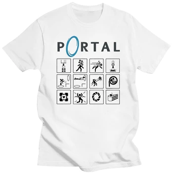 Игровой портал 2, мужская футболка с принтом, летняя camisa masculina, аниме, тонкие повседневные футболки, одежда известного бренда, мужская футболка