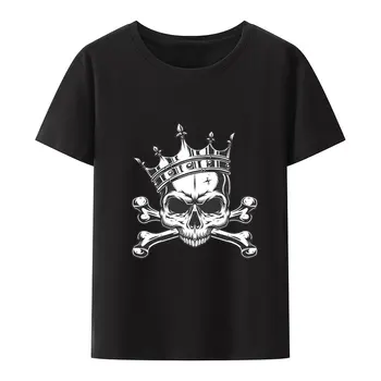 Классическая футболка с принтом черепа дровосека, хлопковая футболка с юмористическим рисунком, мужские футболки, мужская хипстерская Креативная новинка, свободные топы для отдыха