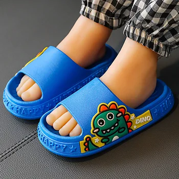 Детские тапочки для детей от 2 до 12 лет, Летняя домашняя обувь с динозавром для мальчиков, детские нескользящие горки для ванной для девочек