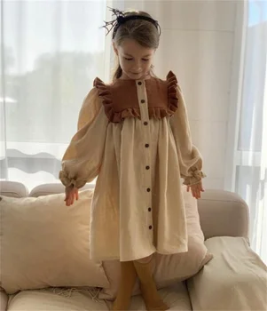 Подходящая одежда для семьи, весенне-летняя рубашка, мягкое хлопчатобумажное платье в стиле пэчворк для мамы и дочки с длинными рукавами, женское платье на день рождения