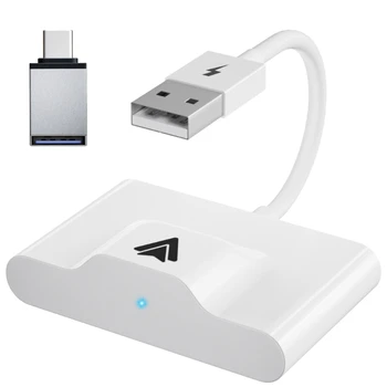 Беспроводной Адаптер CarPlay Dongle Bluetooth-совместимый Двойной WiFi Онлайн 2,4 ГГц/5 ГГц Автомобильный Приемник для lPhone-Конвертер Plug