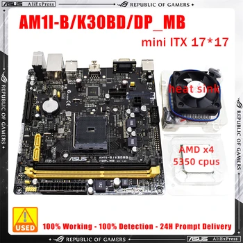 Комплект материнской платы AM1 Asus AM1I-B/K30BD/DP_MB с процессорами AMD x4 5350 + радиатор Комплект материнских плат AM1I SATAIII DDR3 mini ITX