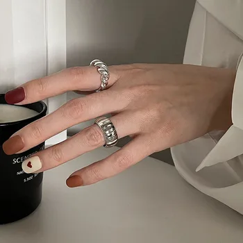 Новое кольцо, женский дизайн, ниша, Посеребренное 925 пробы, Не выцветающая Индивидуальность, Простые европейские и американские Регулируемые аксессуары для рук