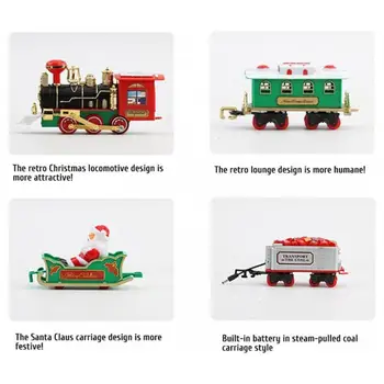 1 комплект, Забавный Рождественский Поезд, Игрушки, Вагон, Игрушки, Легкий мультфильм