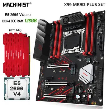 Комплект материнской платы MACHINIST X99 LGA 2011-3 Kit Xeon E5 2696 V4 CPU 128 ГБ (8 * 16G) DDR4 ECC RAM Memory Combo Nvme M.2 ATX MR9D PLUS