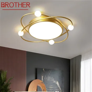 Потолочный светильник BROTHER Nordic, современные золотые круглые светильники, светодиодные украшения для дома, гостиной, спальни