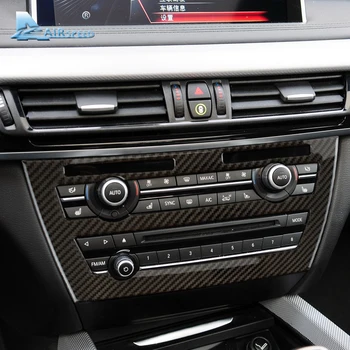 Скорость ПОЛЕТА Углеродное Волокно для BMW X5 F15 X6 F16 2014-2017 Автомобильный Кондиционер CD Панель Управления Наклейки Рамка CD Консоли Украшения Автомобиля Для Укладки
