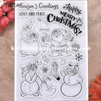 Счастливого Рождества Санта Звезда Подарочная Коробка Дерево Олень Сердце Альбом для Вырезок DIY фотокарточки резиновый штамп прозрачный штамп 22120603