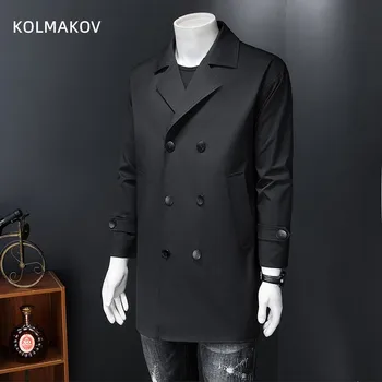 2023 весеннее модное пальто, мужской высококачественный тренч, осенние деловые повседневные куртки для мужчин, Мужская одежда полного размера M-4XL