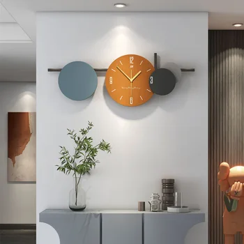 Декоративные бесшумные настенные часы Iron Art Creative для гостиной, современное круглое кольцо в скандинавском стиле, циферблат высокой плотности