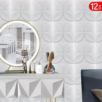 12шт 30x30 см 3D наклейка на стену декоративные обои для гостиной настенная роспись водонепроницаемая 3D Стеновая панель 3d Форма для ванной кухни потолок