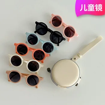 Складные солнцезащитные очки, детские солнцезащитные очки, защита от ультрафиолета, защита от солнца для младенцев и девочек, солнцезащитные козырьки корейской версии