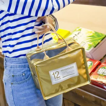 dhl или FedEx 50шт. Модные сумки для отдыха в корейском стиле, сумка для ланча из искусственной кожи, портативная удобная сумка для хранения тепла и прохлады.