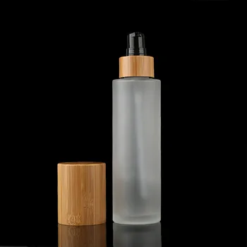 4 унции матовой прозрачной бутылки бамбуковые бутылки насос лосьон-спрей крышка 50 г матовой прозрачной банки крем для ухода за кожей / косметические контейнеры для крема