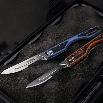 G10 Мини-маленький нож-скальпель EDC Брелок для ключей Складной нож для самообороны Портативный инструмент + 10 шт. Карманных ножей с лезвием