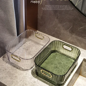 Легкий Роскошный настольный ящик для хранения косметики Акриловый туалетный столик Разное Чайный столик Корзина для хранения закусок