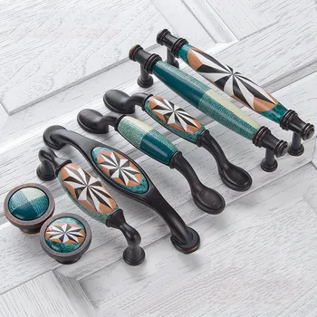 Керамические дверные ручки Ручки для европейской антикварной мебели Ручки для выдвижных ящиков Ручки кухонного шкафа