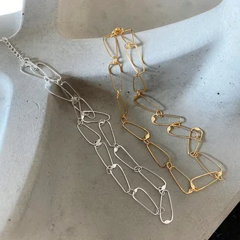 Ожерелье из стерлингового серебра SHANICE 925 пробы с геометрической комбинацией, простые нишевые шикарные ожерелья для женщин, Чокеры, ошейники, украшения в стиле хип-хоп