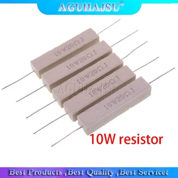 10шт 10 Вт Резистор сопротивления цементу 10 15 20 25 Ом 10R 15R 20R 25R