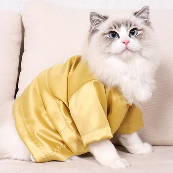 Одежда для кошек, Летняя футболка, Классная одежда для кошек, Дышащая Антипригарная Шерстяная шелковая одежда для кошек и котенков в британском стиле, кружевные принадлежности для домашних животных