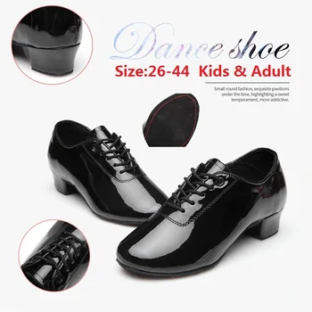 Детская Мужская Танцевальная обувь Для латиноамериканских бальных танцев, обувь для современных комнатных танцев, Мужская Обувь Для танго, Танцевальные Кроссовки Для Мальчика на каблуке 3,5 см