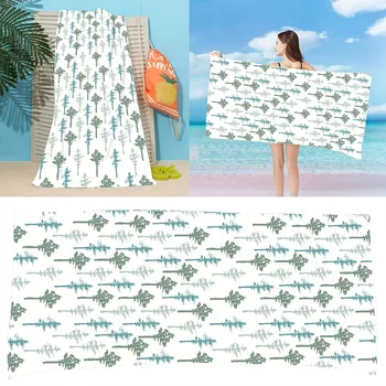 Пляжное полотенце с печатью, шаль с цифровой печатью, портативное быстросохнущее банное полотенце, Удлиненные пляжные полотенца для взрослых, набор для стирки полотенец