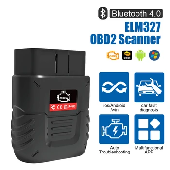 Инструмент автоматического сканирования OBD2 Сканер для IOS Android ПК Bluetooth-Совместимый автомобильный диагностический инструмент 4.0 Считыватель кода OBDII сканер ELM 327