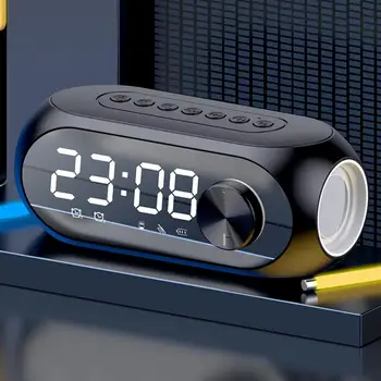 Звуковая Коробка Полезная Высококачественная Портативная Bluetooth-совместимая Звуковая Коробка HiFi Clock Dual Alarm для Автомобиля