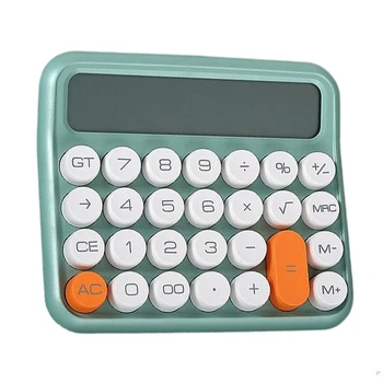 ЖК-дисплей с большой кнопкой, мягкая клавиатура, немой портативный домашний 12-битный школьный настольный Подарочный мини-калькулятор для офиса