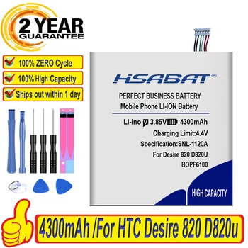 HSABAT 100% Новый Лидирующий бренд 4300 мАч Аккумулятор для HTC Desire 820 D820u 820Q D820t D826 826T 826W BOPF6100
