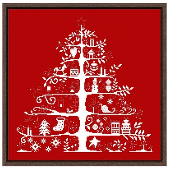 Набор для вышивания крестиком в рождественскую елку простой дизайн 14 карат 11 карат красный холст ткань хлопчатобумажная нить вышивка поделки ручной работы