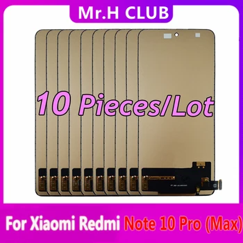 10 Шт. Для Xiaomi Redmi Note 10 Pro/Note 10 pro Max ЖК-Дисплей С Сенсорным Экраном, Дигитайзер В Сборе, Запасные Части