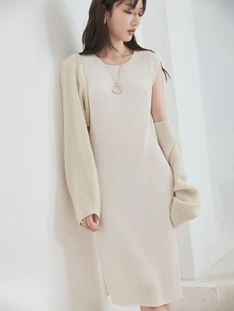 Женское платье с Veat без рукавов в складку от Miyake, повседневные дизайнерские женские платья в корейском стиле