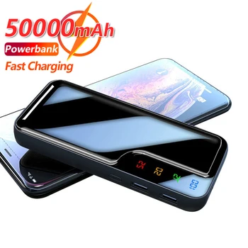 50000mAh Power Bank Портативная зарядка PowerBank 50000 mAh USB PoverBank Внешнее зарядное устройство для Xiaomi mi 9 8 iPhone 12 11