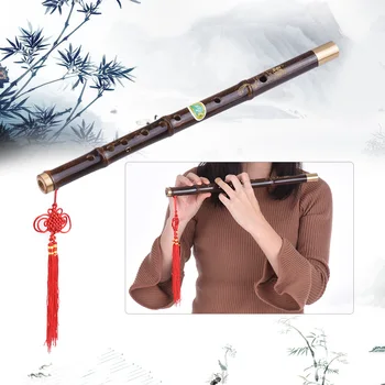 Флейта Профессиональная черная бамбуковая флейта Дизи Традиционный китайский музыкальный духовой инструмент ручной работы Клавиша уровня D для изучения