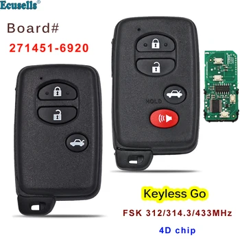Smart Prox Дистанционный Брелок 3/4 Кнопки FSK 312/314.3/433 МГц с чипом 4D для Toyota GT86 Board 271451-6920