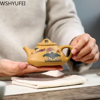 WSHYUFEI Исин чайник фиолетовый глиняный Камень совок чайник руда чистый китайский чайник ручной работы Фиолетовый песок на заказ высококачественный подарок 190 мл