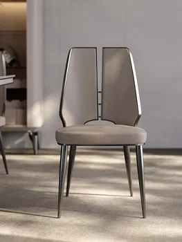 Итальянские минималистичные легкие обеденные стулья класса люкс, современные минималистичные рестораны, креативные столы и стулья из нержавеющей стали
