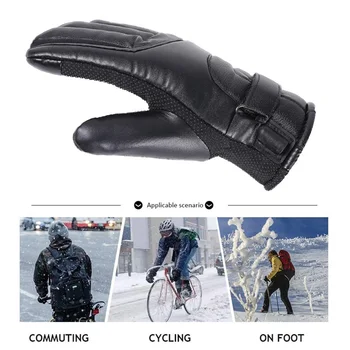 Зимние Теплые Мотоциклетные перчатки с сенсорным экраном с питанием от USB, Ветрозащитные Водонепроницаемые Теплые Велосипедные Лыжные перчатки с электрическим подогревом