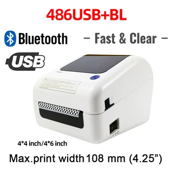 486 Usb / Bluetooth, максимальная ширина 108 мм, прямой термопринтер этикеток со штрих-кодом для печати транспортной этикетки 100*100 /150