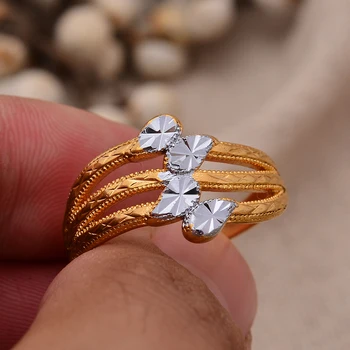 Дубай, Франция, Роскошные Женские кольца золотого цвета для женщин, Свадебная бижутерия для девочек в Африке, Дубайское кольцо