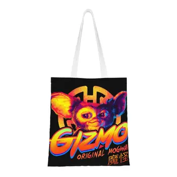 Оригинальные сумки-тоут Mogwai с модным принтом в стиле ретро, из переработанного холста, сумка-шоппер Monster Gizmo Gremlin