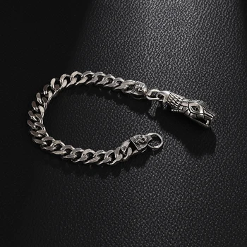 Креативный Серебристый металлический браслет со Змеиной головой для выживания, модные мужские украшения